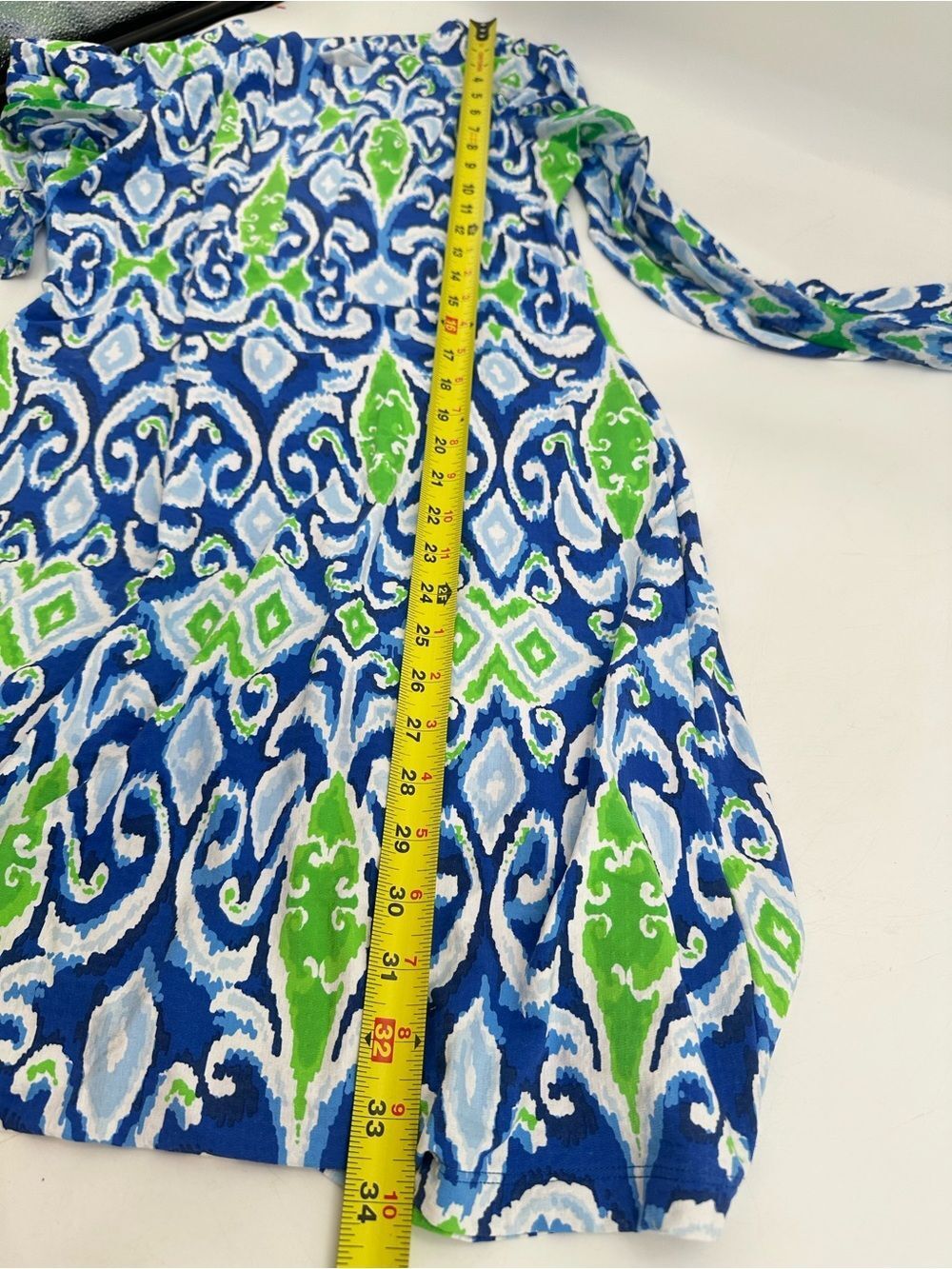 IBKUL UPF Dress Blue Floral Geo Print Long Sleeve 3/4 Zip Size Small - Picture 7 of 7